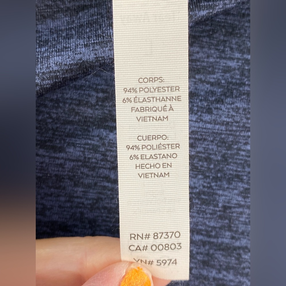 Alo Yoga Alosoft Finesse long sleeve top Rich Navy Heather Large NWOT - Picture 12 of 12